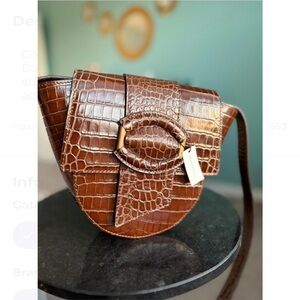 Banana Republic Brown Crocodile Crossbody Bag